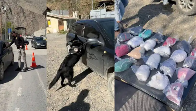 Uyuşturucu Şüphesiyle Durdurulan Otomobilden Çarpıcı Ele Geçirilenler