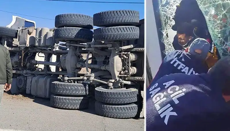 Virajı Alamayan Kamyonun Dramı: Yol Çalışması Kaza Getirdi