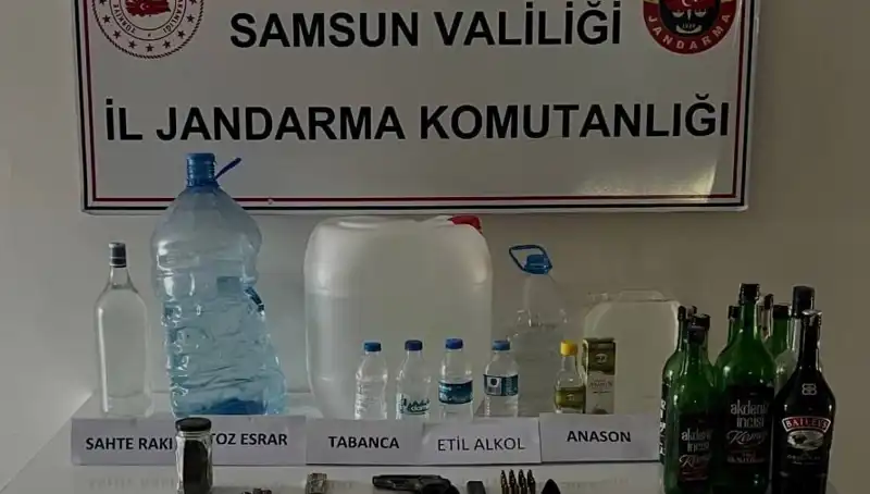 Samsun'da Dev Sahte İçki Operasyonunda Litrelerce İhtiyaç Duyulan Yakalandı!